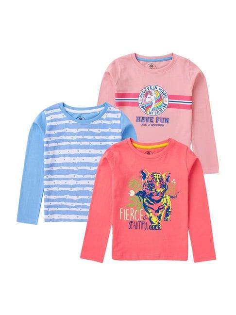 cub mcpaws kids multicolor cotton printed full sleeves t-shirt (pack of 3)