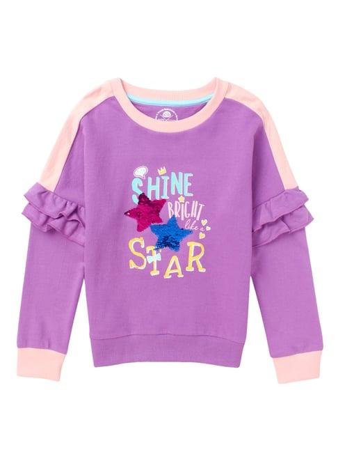 cub mcpaws kids purple graphic print sweatshirt