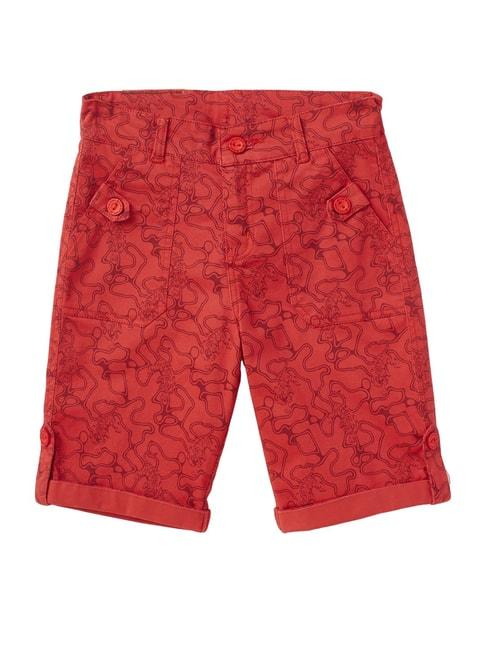 cub mcpaws kids red cotton printed shorts