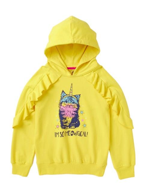 cub mcpaws kids yellow cotton printed full sleeves sweatshirt