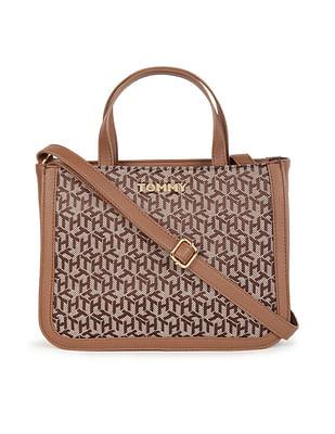 cube jacquard monogram satchel bag