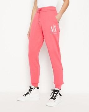 cuffed track pants with icon logo