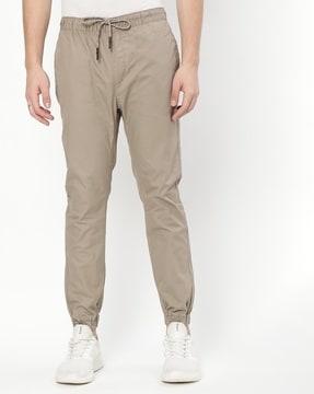 cuffed flat-front trousers with insert pockets