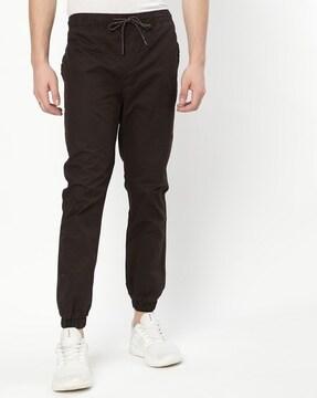 cuffed flat-front trousers with insert pockets