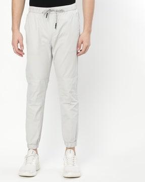 cuffed flat-front trousers with insert pockets