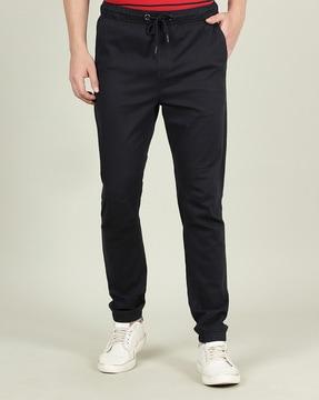 cuffed jogger pants with drawstring