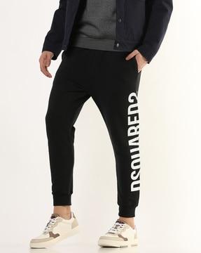 cuffed regular fit joggers with logo