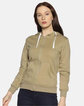 cuffed sleeves hoodie with pockets