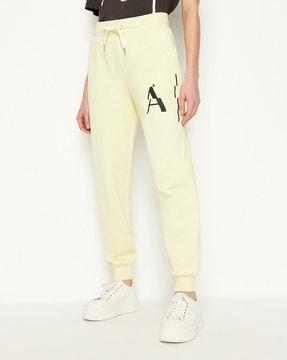 cuffed track pants with elasticated waistband