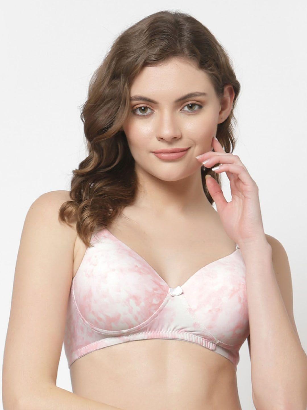 cukoo pink & white abstract bra lightly padded