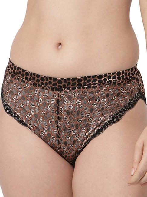 cukoo copper & black lace bikini panty