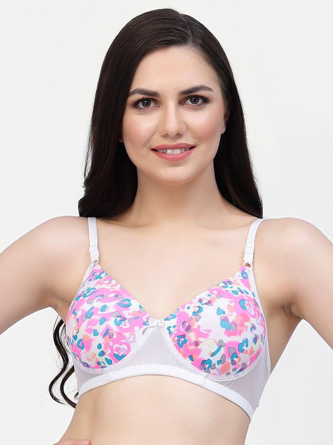 cukoo floral printed full coverage all day comfort rapid-dry lightly padded bra
