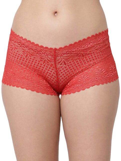 cukoo red lace boy shorts