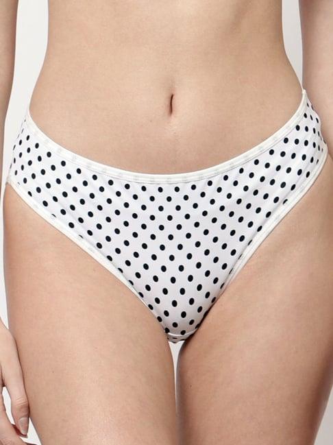 cukoo white polka dot bikini panty