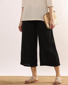 culottes with embroidered hems
