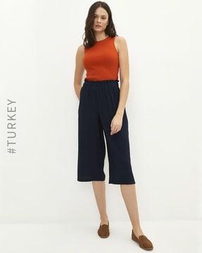 culottes with gathered waist