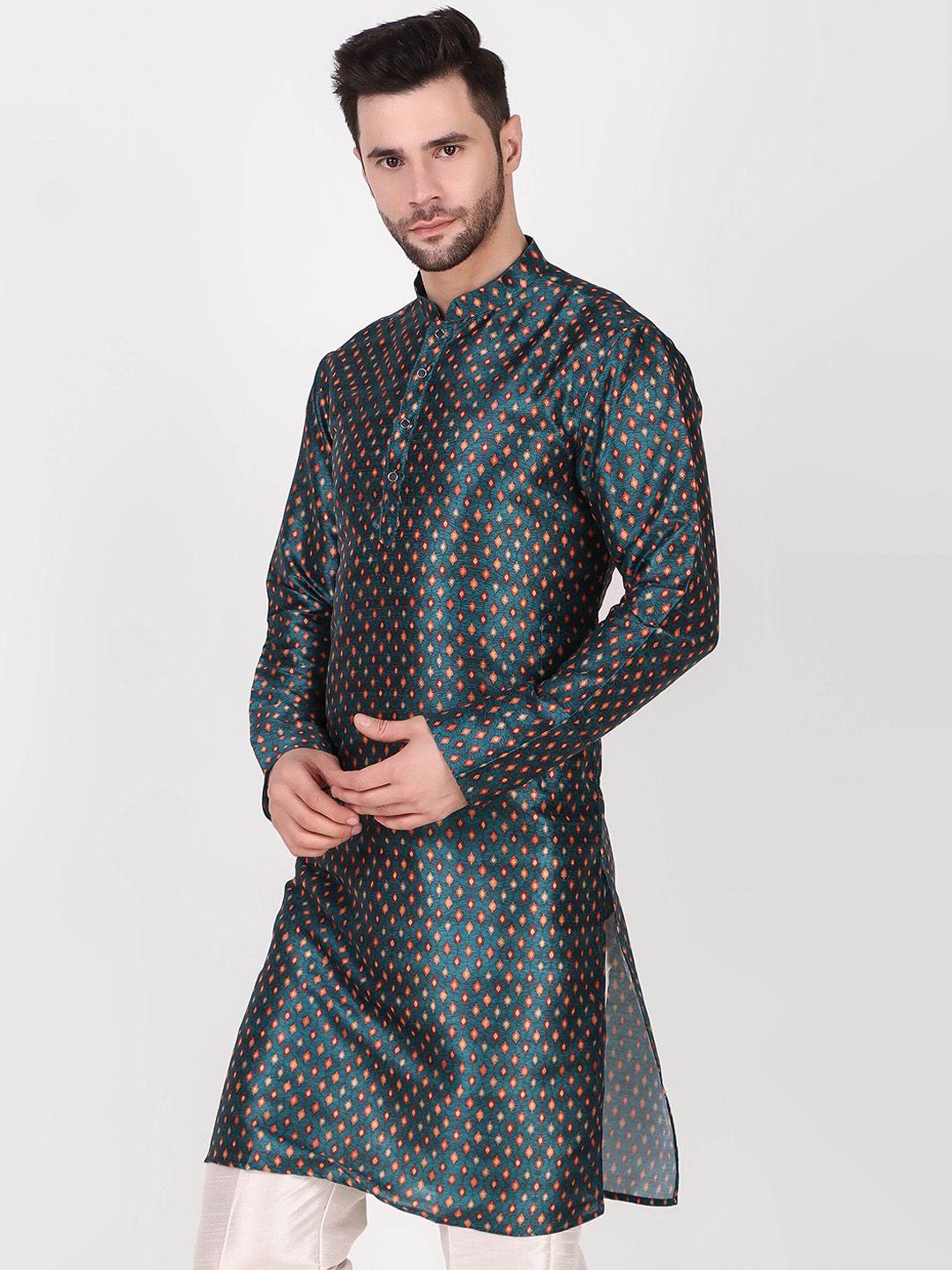 cult indie ethnic motifs printed mandarin collar kurta with pyjamas