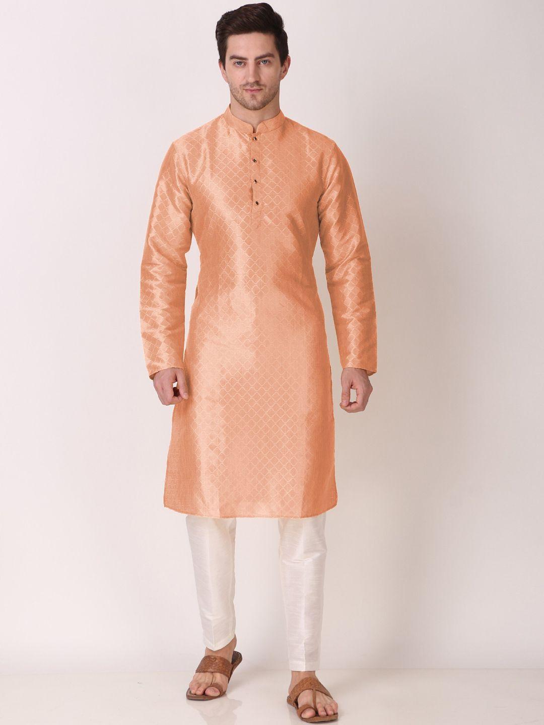 cult indie geometric woven design mandarin collar kurta with pyjamas