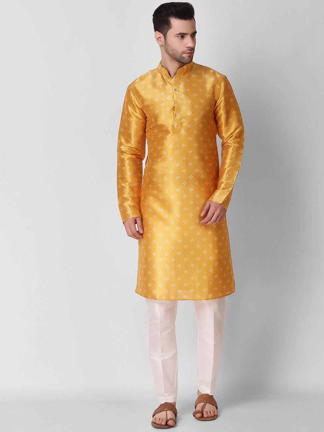 cult indie mandarin collar bandhani printed kurta with pyjamas