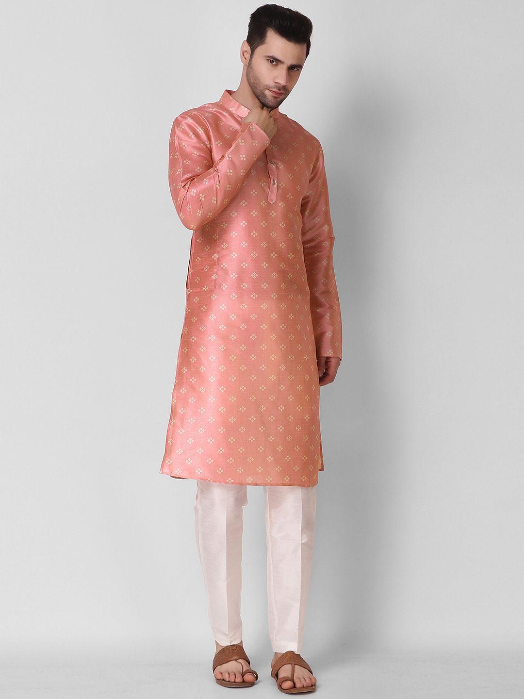 cult indie mandarin collar bandhani printed kurta with pyjamas