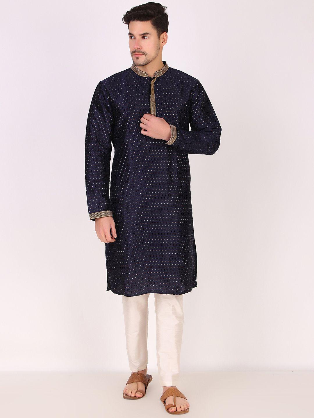 cult indie mandarin collar embroidered straight kurta with pyjamas