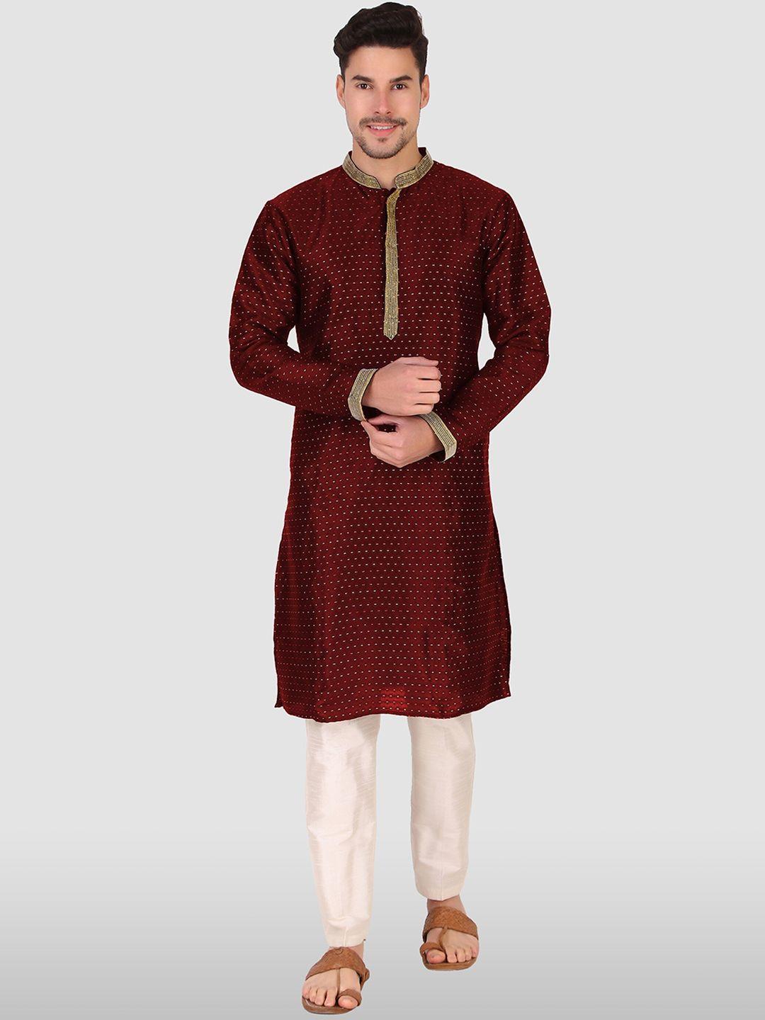 cult indie mandarin collar embroidered straight kurta with pyjamas