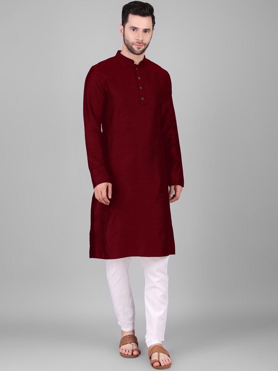 cult indie mandarin collar woven design kurta