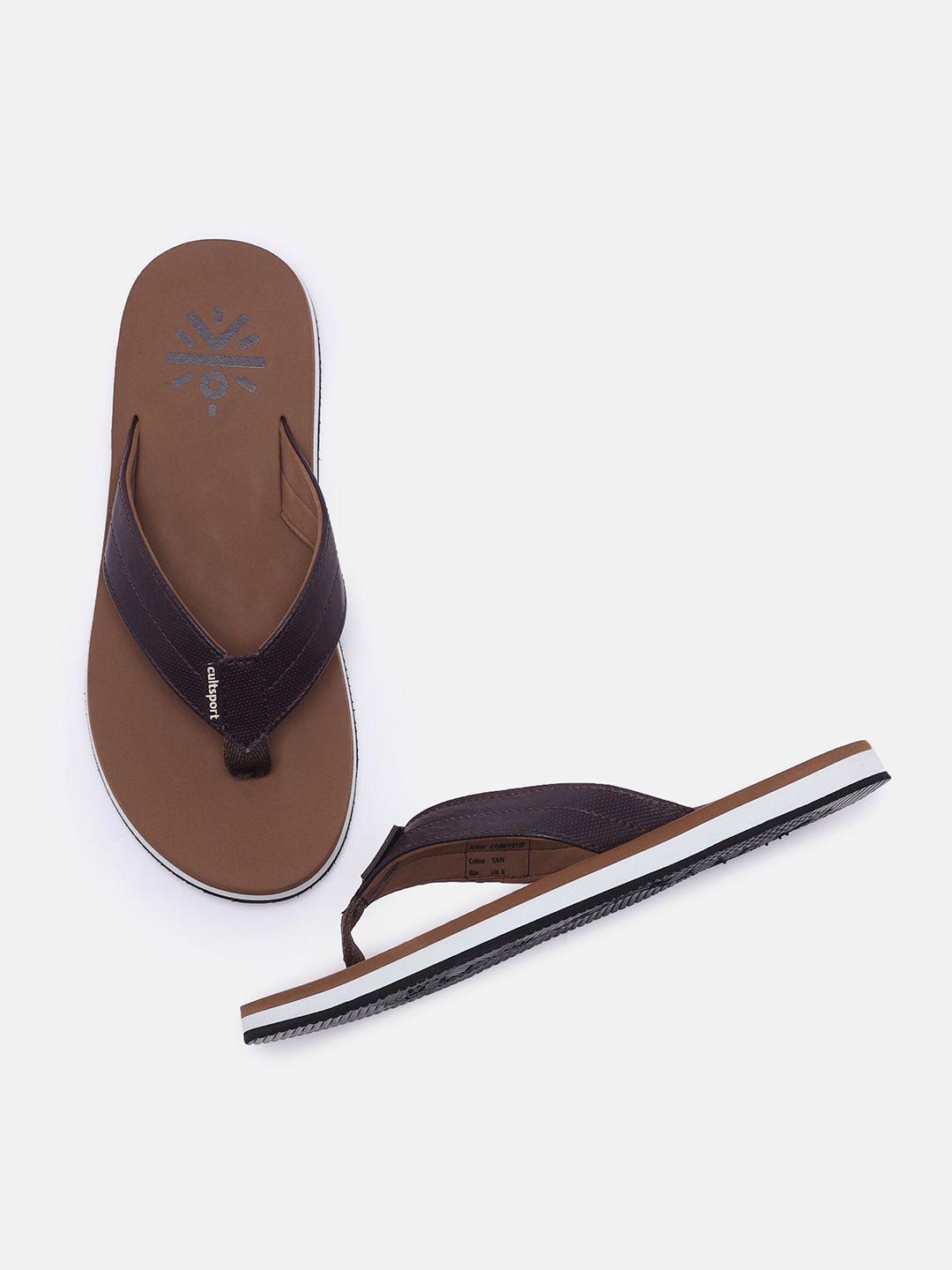 cultsport-men-brown-rubber-solid-thong-flip-flops