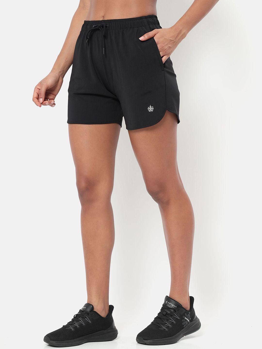 cultsport women mid-rise above knee active gym shorts