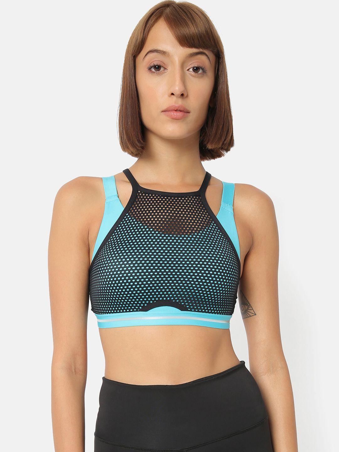 cultsport blue solid non-wired non anti-microbial padded sports bra aw19ws1232a