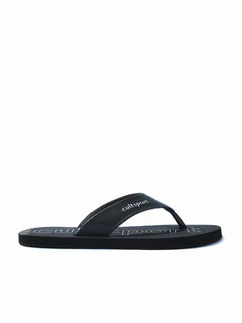 cultsport men's black flip flops