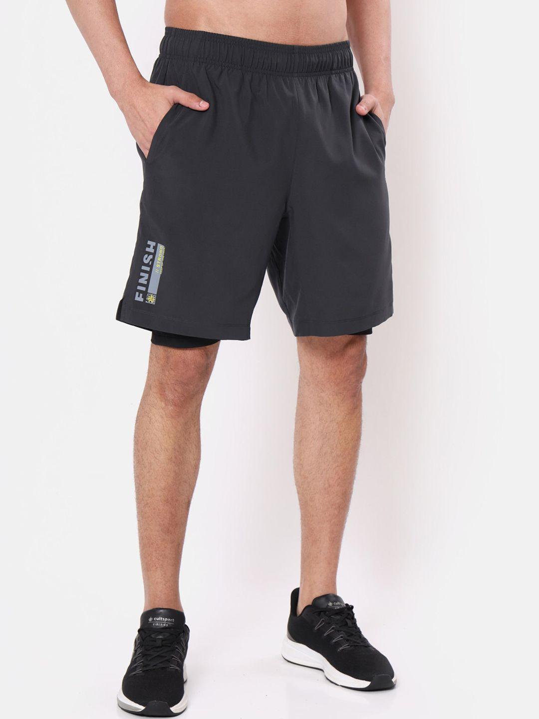 cultsport men grey running sports shorts