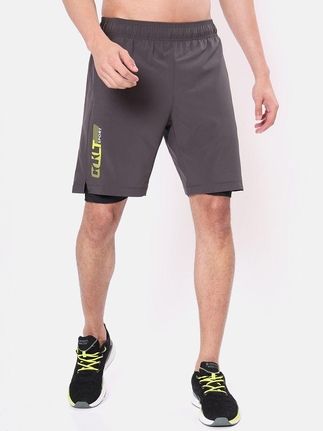 cultsport men grey running sports shorts