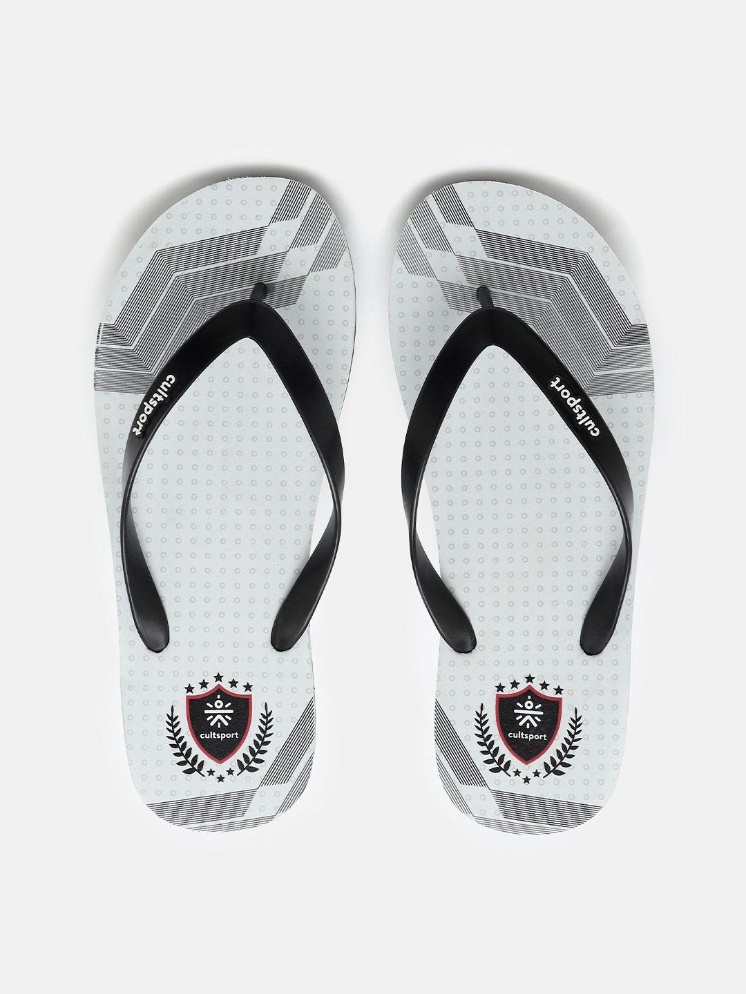 cultsport men white & black team germany rubber thong flip-flops