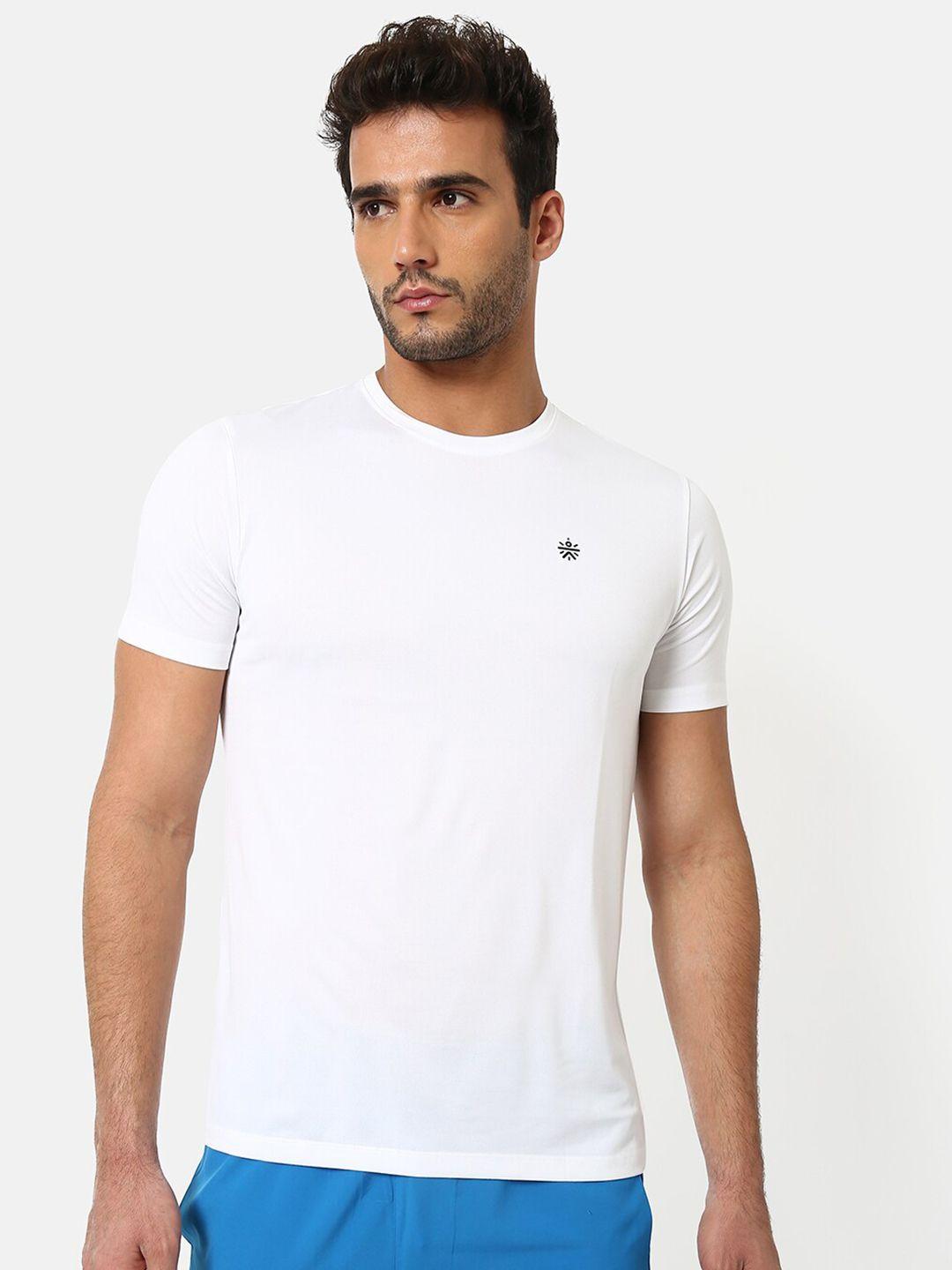 cultsport men white vitals solid running t-shirt