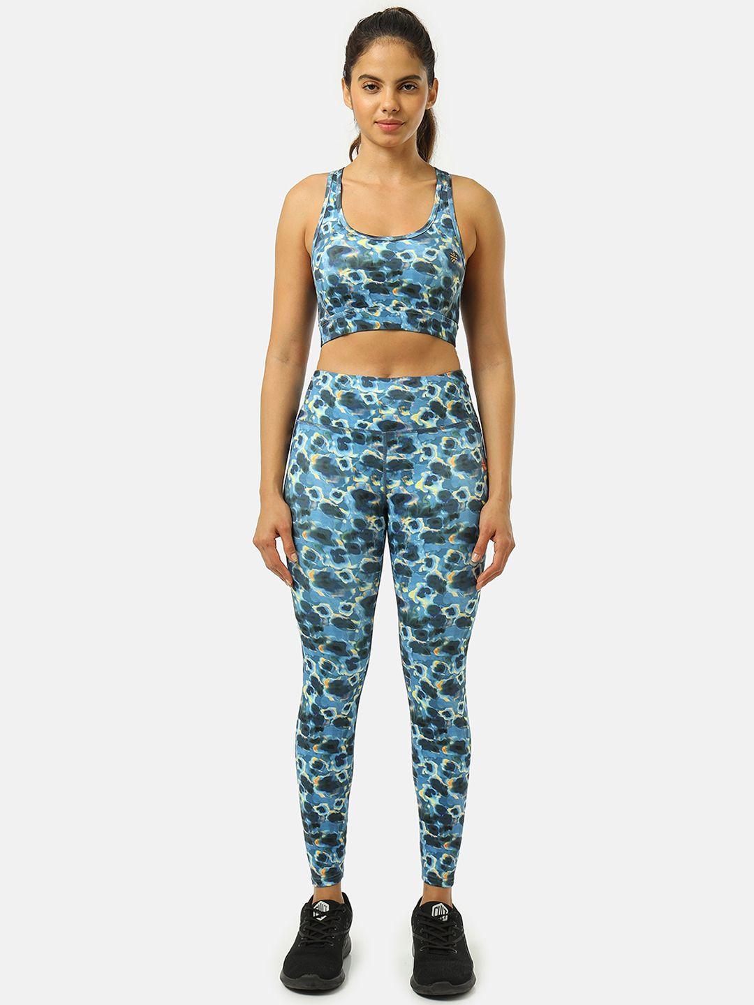 cultsport tie-dye printed removable padded high rise sports tracksuit