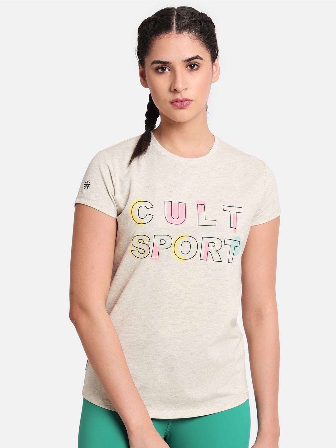 cultsport typographic printed round neck sports t-shirt