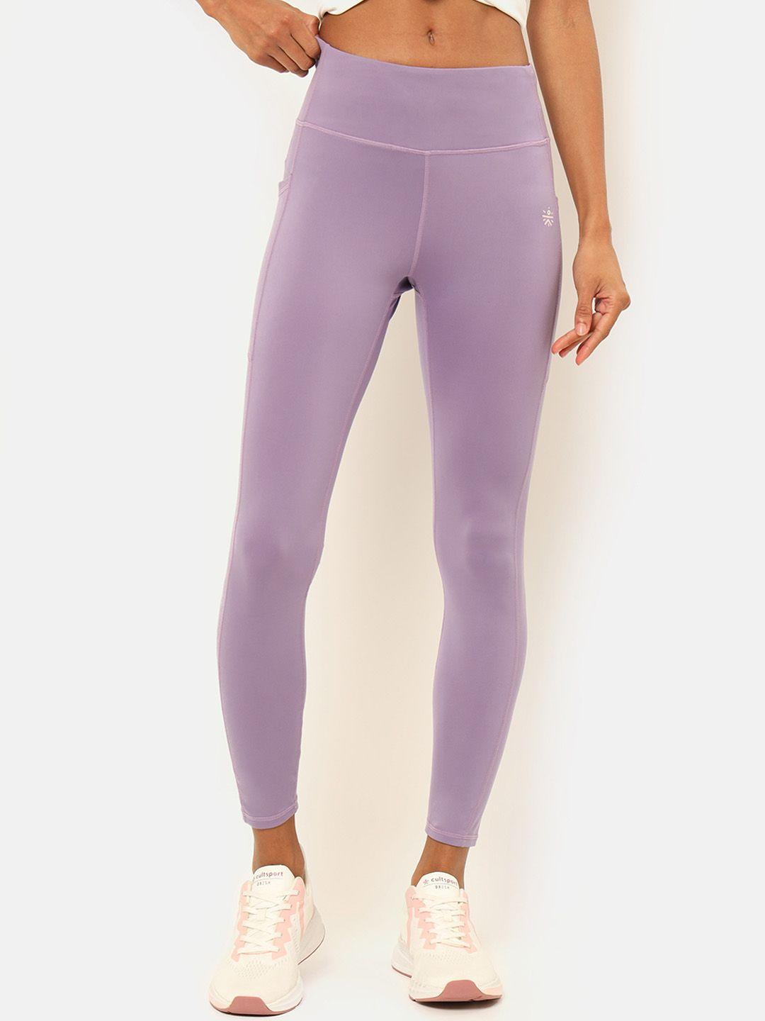 cultsport women lavender solid tights