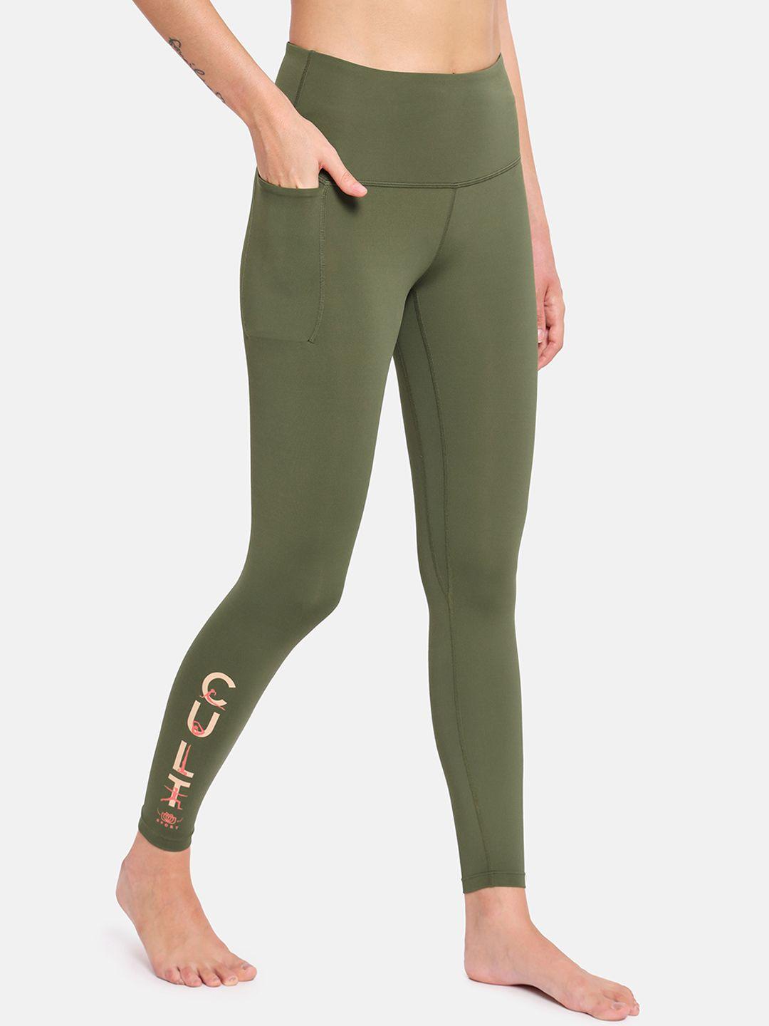 cultsport women logo printed yoga tights with side pocket