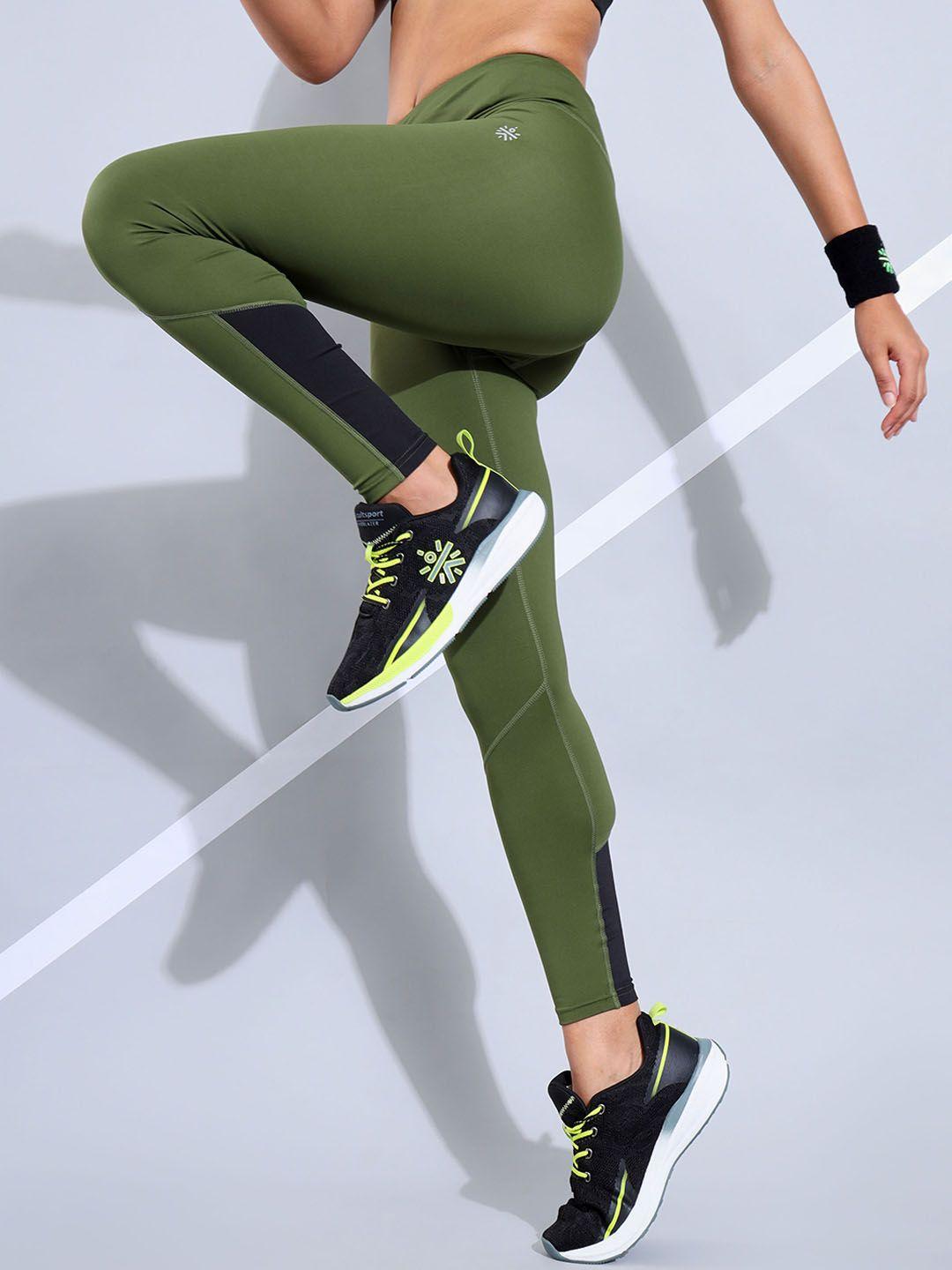 cultsport women olive green absolute fit sports tights