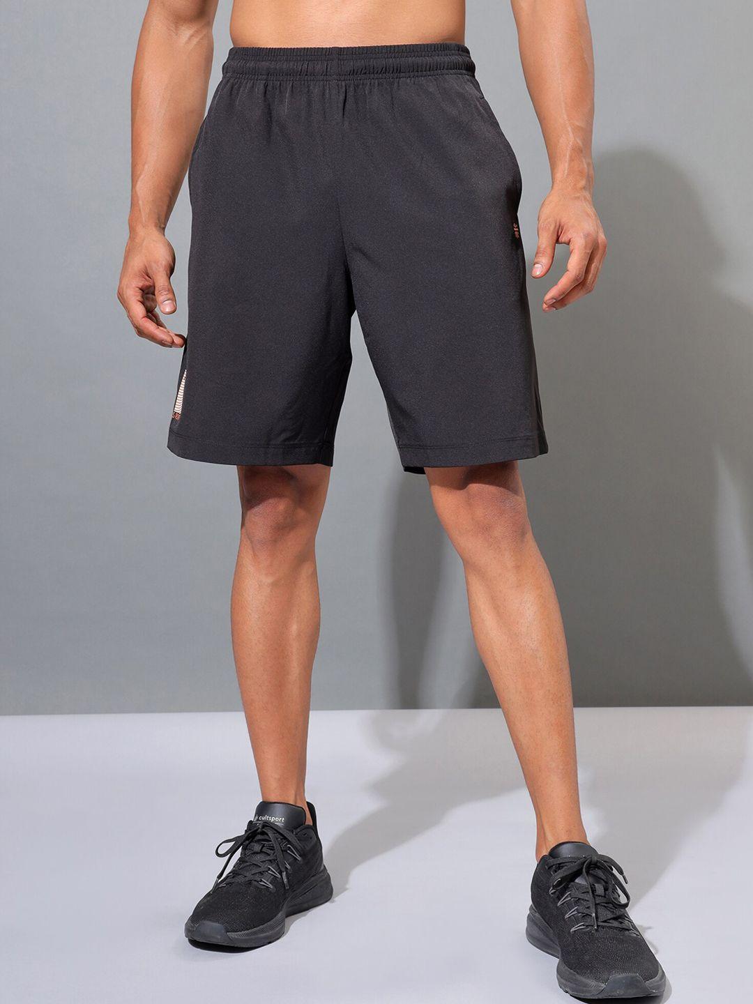 cultsportone men black solid training or gym active sports shorts