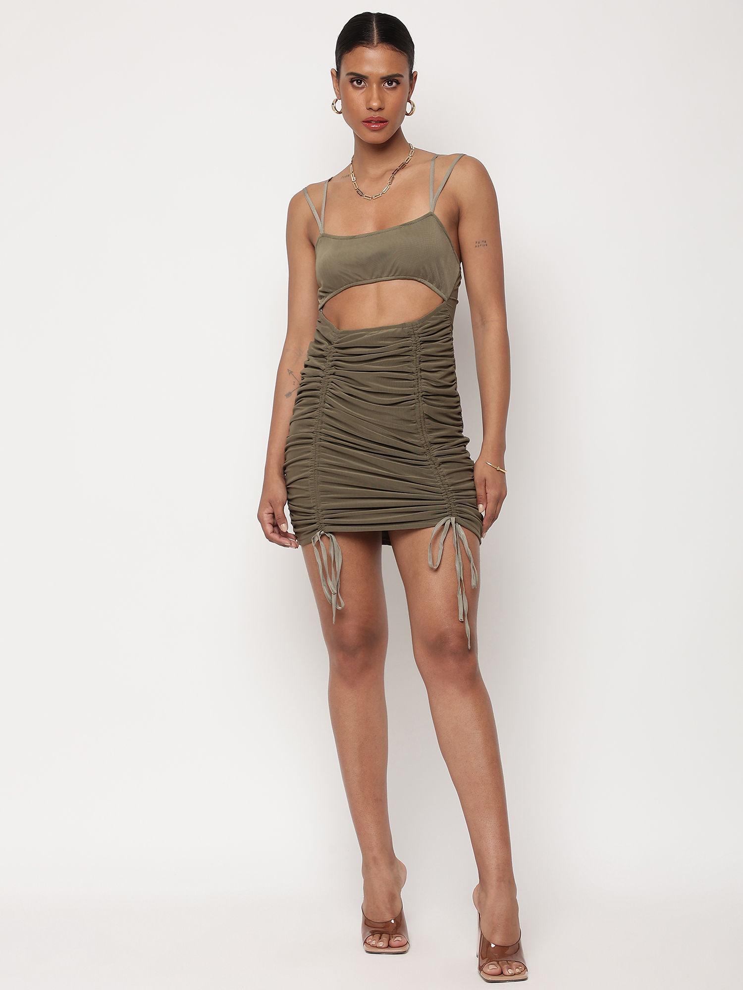 cup cut out mini dress strappy