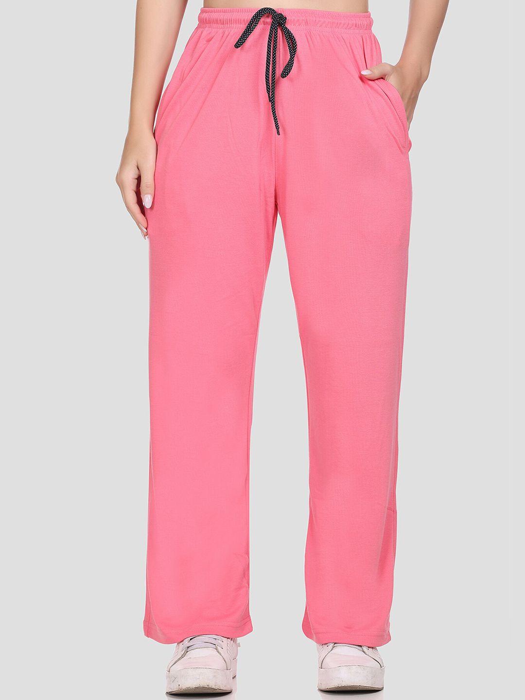 cupid women straight fit high rise cotton track pant