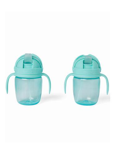 cups & sipper sip-to-straw cup two tone teal 6m to 36m