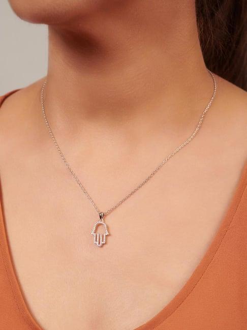 curio cottage 92.5 sterling silver hand of fatima necklace for women