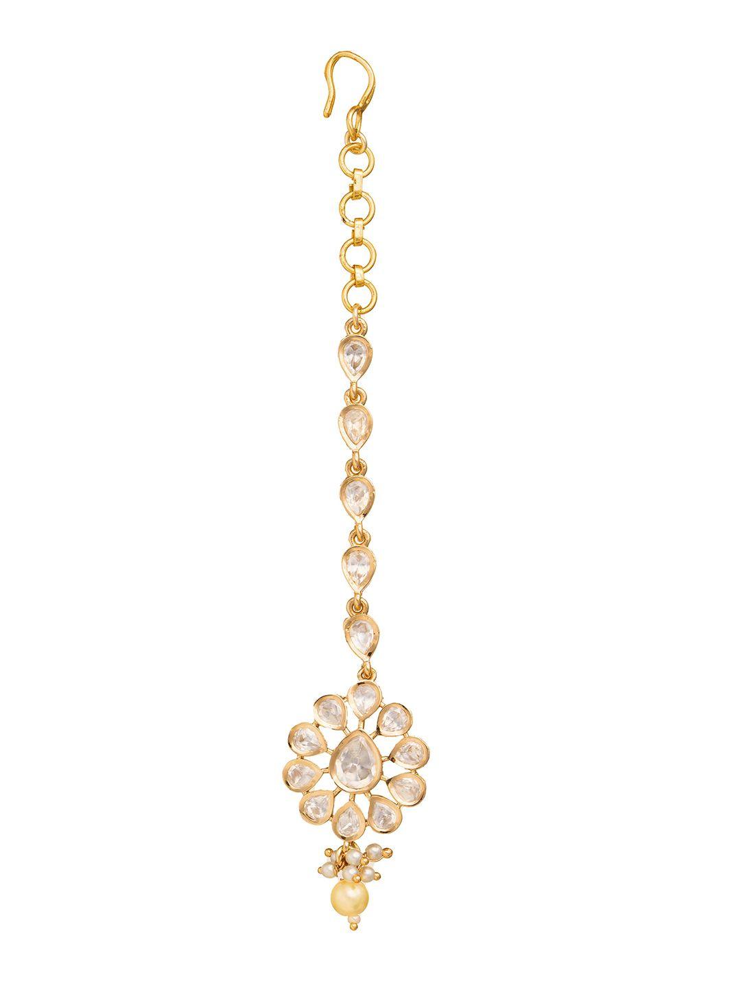 curio cottage gold-plated kundan-studded maang tikka