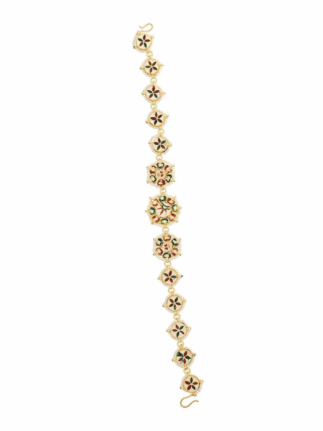 curio cottage gold-plated kundan-studded matha patti