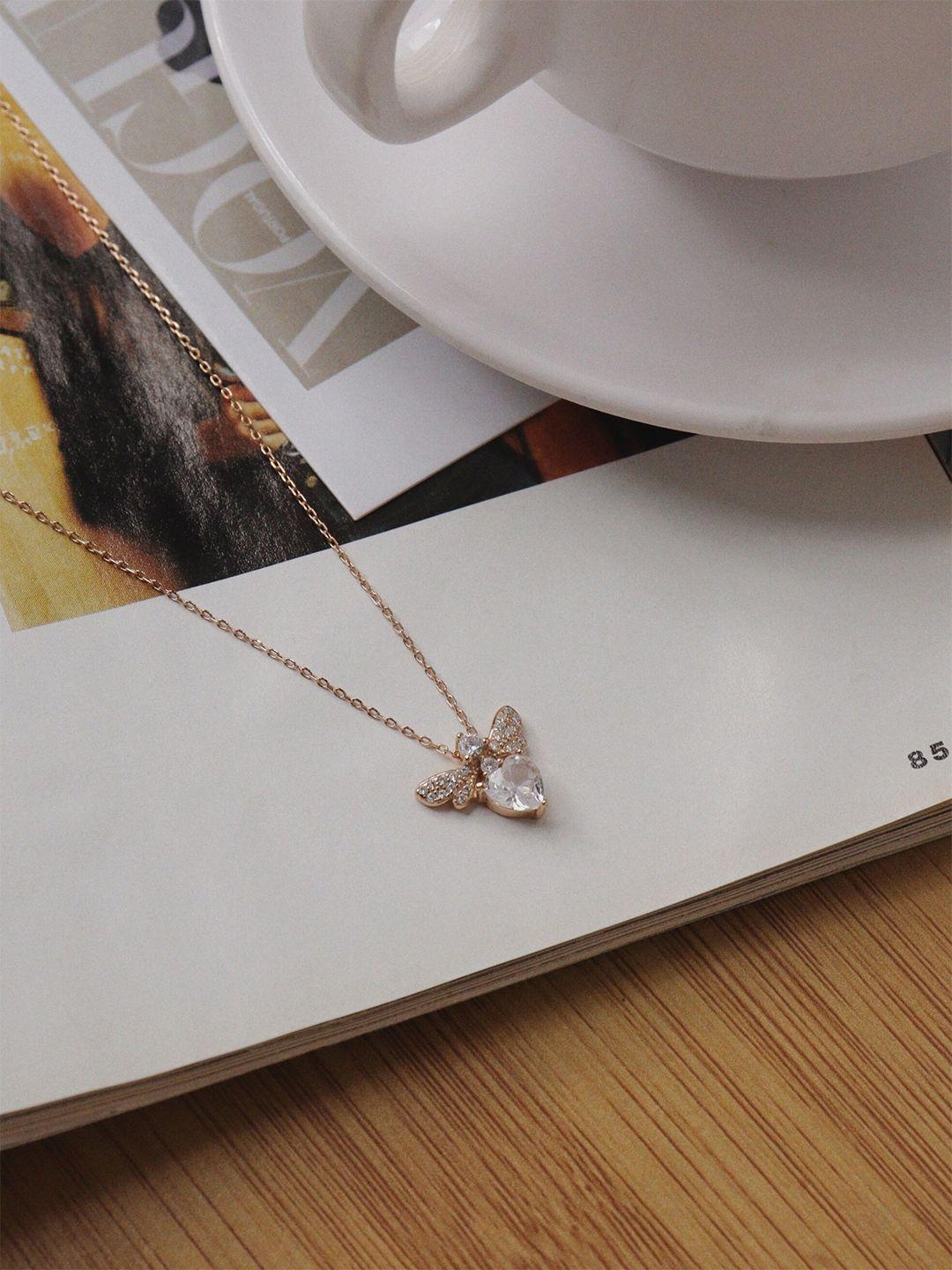 curio cottage rose gold-plated minimal necklace