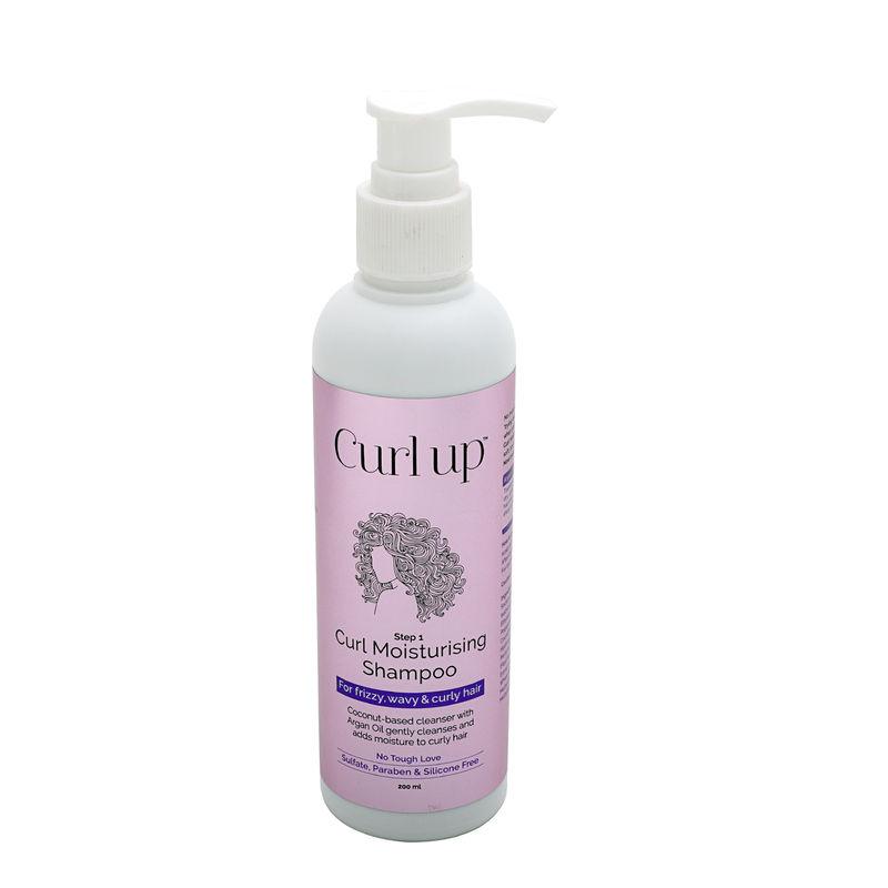 curl up moisturising curly hair shampoo - for wavy & curly hair - sulfate paraben and silicone free