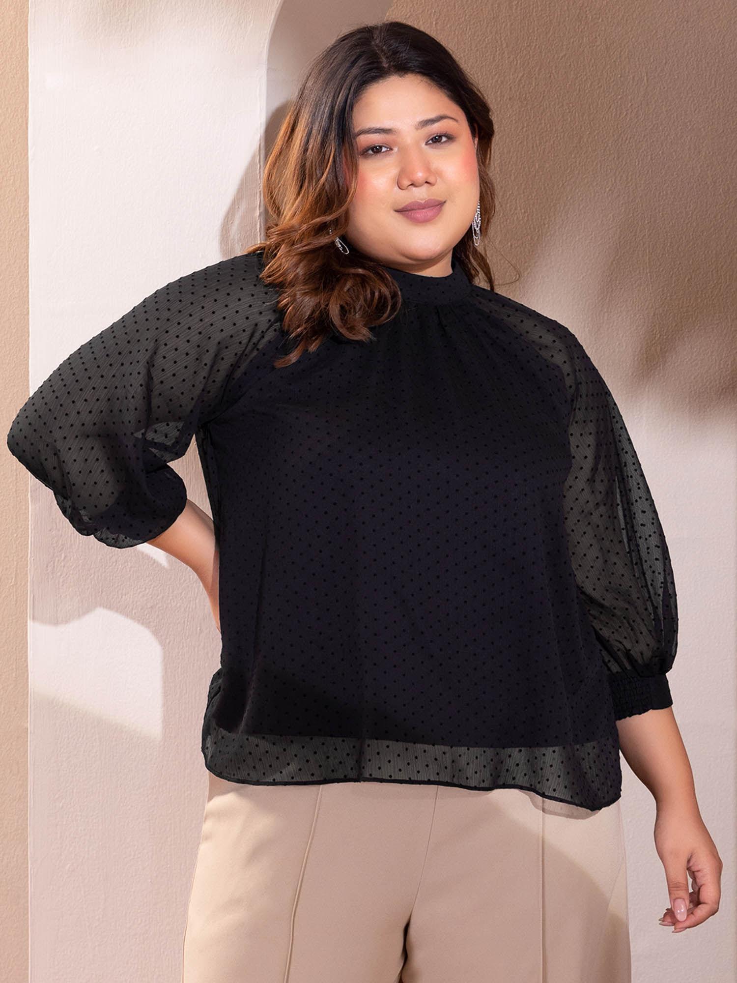 curve black raglan sleeve top